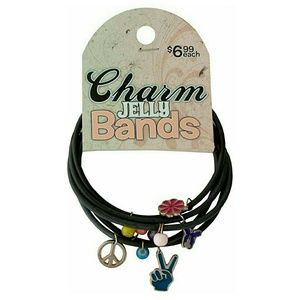 Lot Of Three Charms Jelly Band Girls kids Bracelet